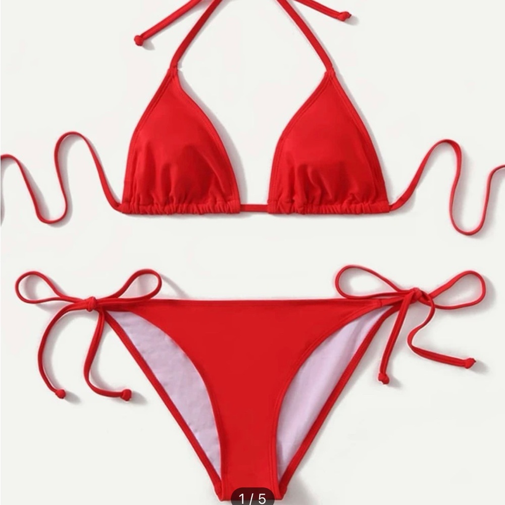 Never worn red bikini